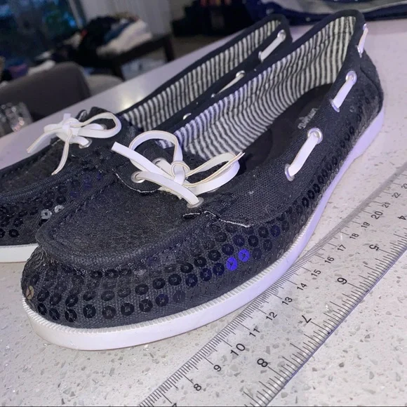 dexflex comfort Shoes Black And White Sequin Slip Ons Poshmark